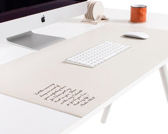 Premium Leather Desk Mat | Custom Size Desk Blotter with Full Grain Leather Surface and Non-Slide backing