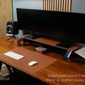 Leather Desk Mat, Custom Size Desk Pad, Personalized Office Accessories ...