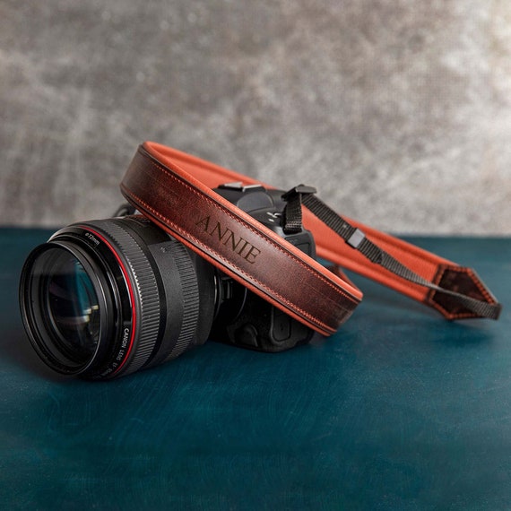 Premium Leather Camera Strap, Personalized DSLR Camera Strap, Custom Shoulder Strap, Photographer Gift