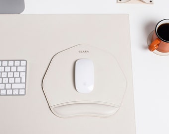 Tappetino per mouse personalizzato in pelle / Decorazione per l'home office / Regalo per la festa della mamma