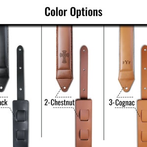 Leather Guitar Strap for Guitar Lovers, Personalized Guitarist Gift, Comfortable and Adjustable Guitar Strap image 6