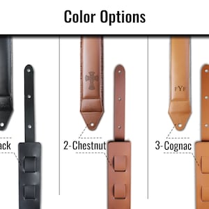 Leather Guitar Strap for Guitar Lovers, Personalized Guitarist Gift, Comfortable and Adjustable Guitar Strap, Graduation Gift 2- Chestnut