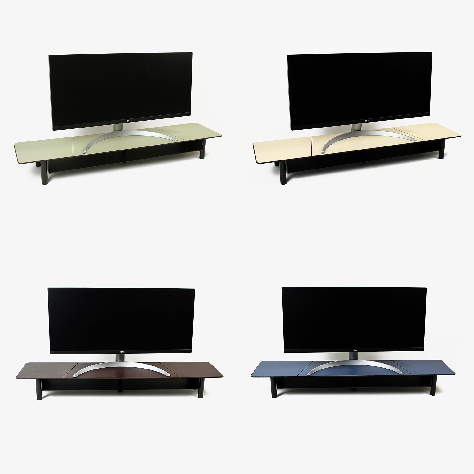 Custom Monitor Stand With Leather Overlay - Personalized Dual Monitor ...