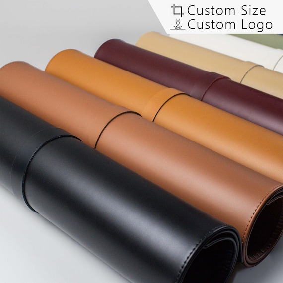 Premium Leather Desk Mat | Custom Size Desk Blotter with Top Grain Leather Surface and Non-Slide backing | Gift for Father & Husband