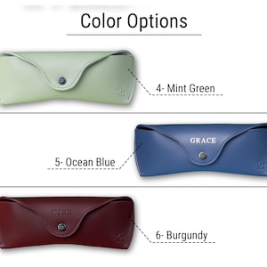 Personalized Leather Glasses Case, Custom Sunglasses Holder, Ray-Ban Case 6-Burgundy
