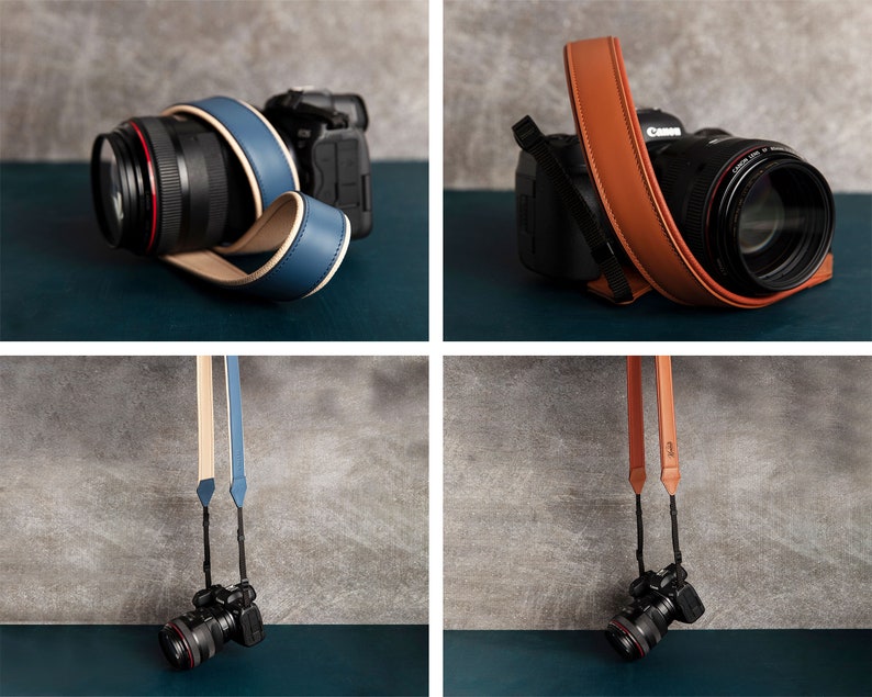 Premium Leather Camera Strap, Personalized DSLR Camera Strap, Custom Shoulder Strap image 3
