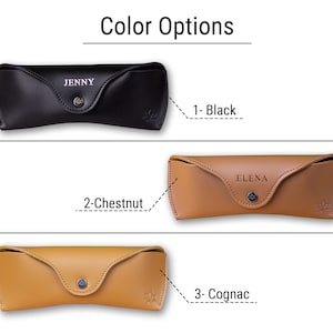 Personalized Leather Glasses Case, Custom Sunglasses Holder, Ray-Ban Case 2-Chestnut