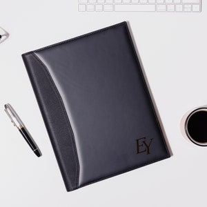 Portafolio A4 personalizado, portafolios de cuero con logotipo, portadocumentos de cuero, portafolios con bloc de notas, obsequio corporativo, obsequio para el día del padre