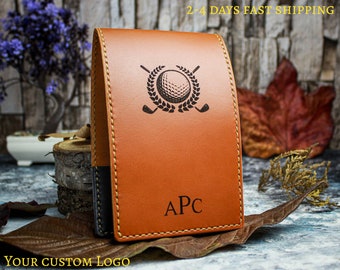Personalized Golf Yardage Book Holder, Leather Yardage Book Cover, Golf Scorecard Holder, Golf Accessories, Golf Gifts