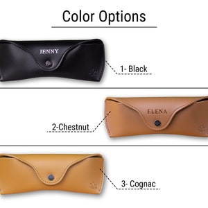 Personalized Leather Sunglasses Case, Ray Ban Case, Eyeglasses Glasses Holder, Custom Glasses Pouch, Hard Glasses Case 2- Chestnut