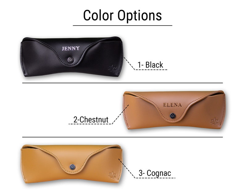 Personalized Leather Sunglasses Case, Ray Ban Case, Eyeglasses Glasses Holder, Custom Glasses Pouch, Hard Glasses Case 2- Chestnut