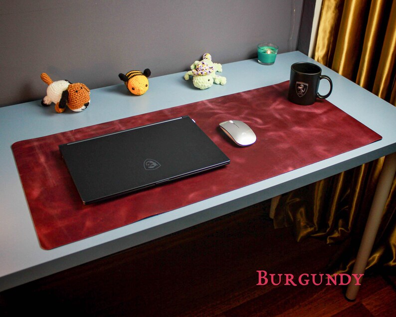 Leather Desk Mat Custom Size Desk Pad Desk Protector Black Etsy