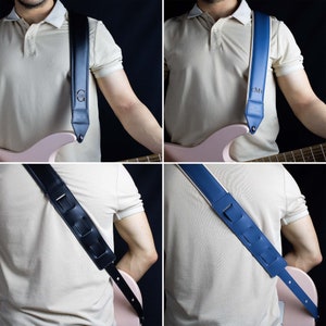 Premium Leather Guitar Strap, Customizable Instrument Strap, Professional Padded Guitar Strap image 3
