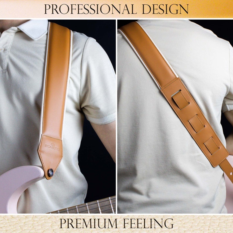 Premium Leather Guitar Strap, Customizable Instrument Strap, Professional Padded Guitar Strap image 4