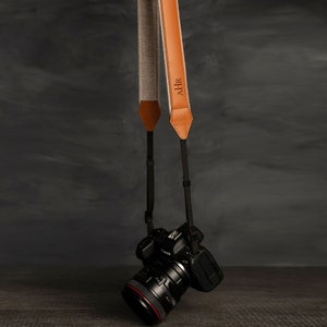 Tracolla per fotocamera in pelle personalizzata con design imbottito antiscivolo, tracolla per fotocamera DSLR-SLR