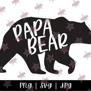 Papa Ours | PNG | SVG | JPG | couper des fichiers | téléchargement numérique instantané