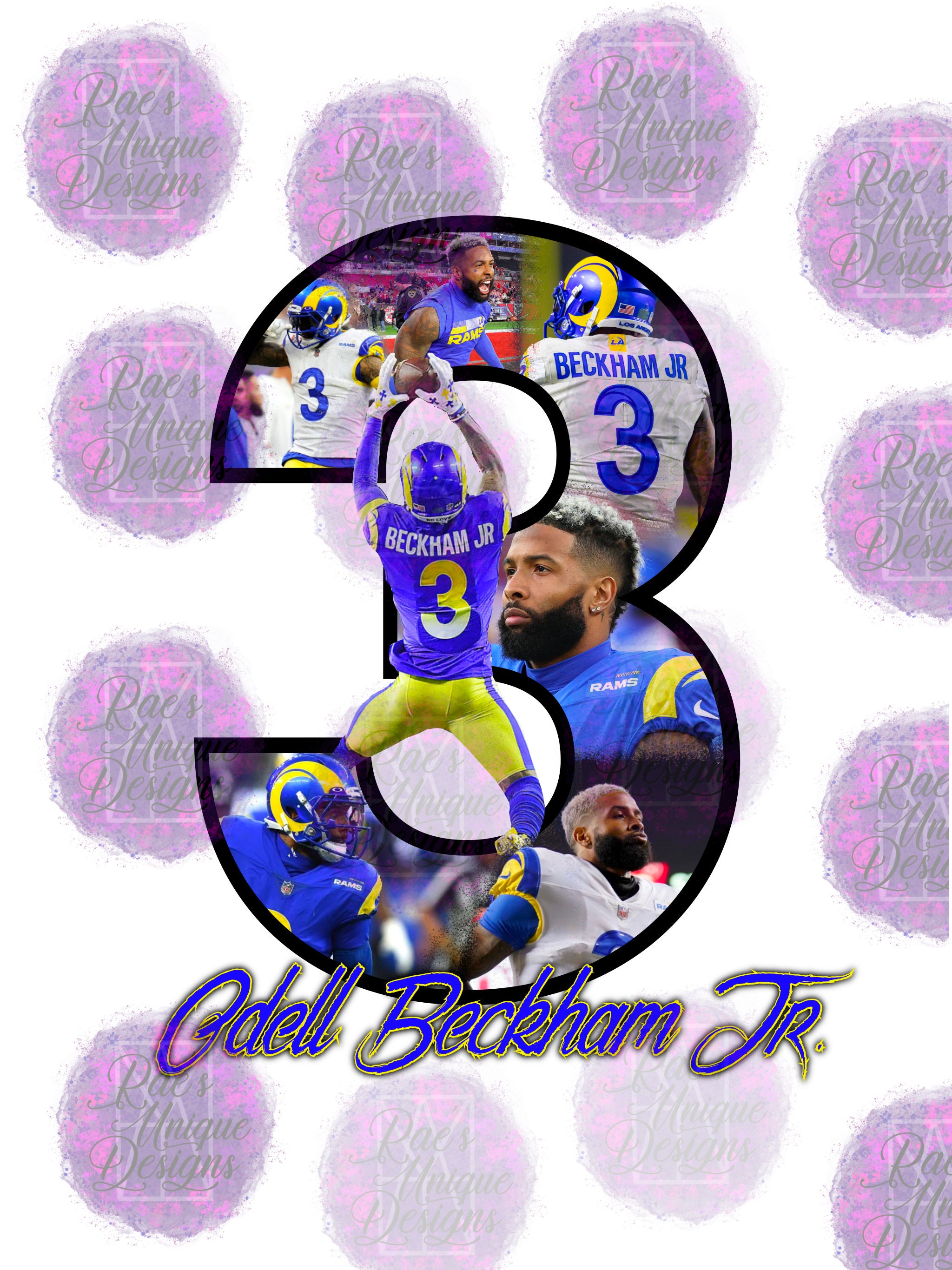 Odell Beckham Jr Number Collage Etsy