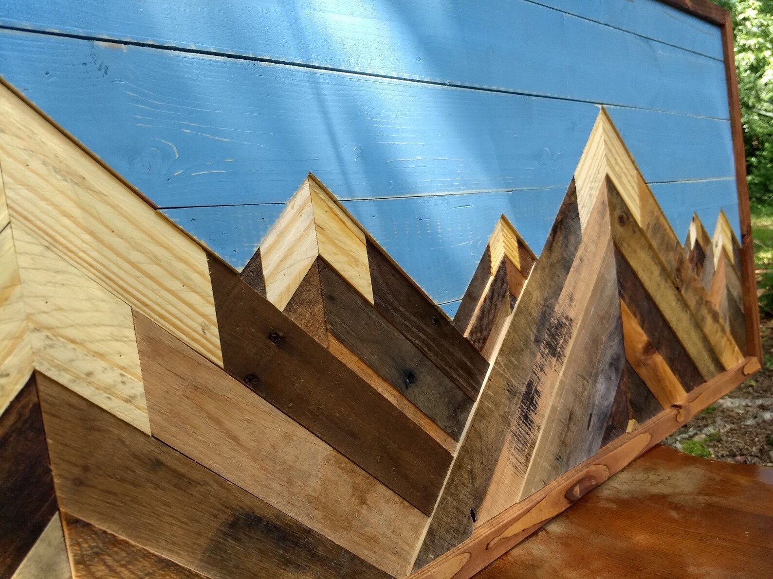 Large Pallet Wood Mountain Wall Art Etsy