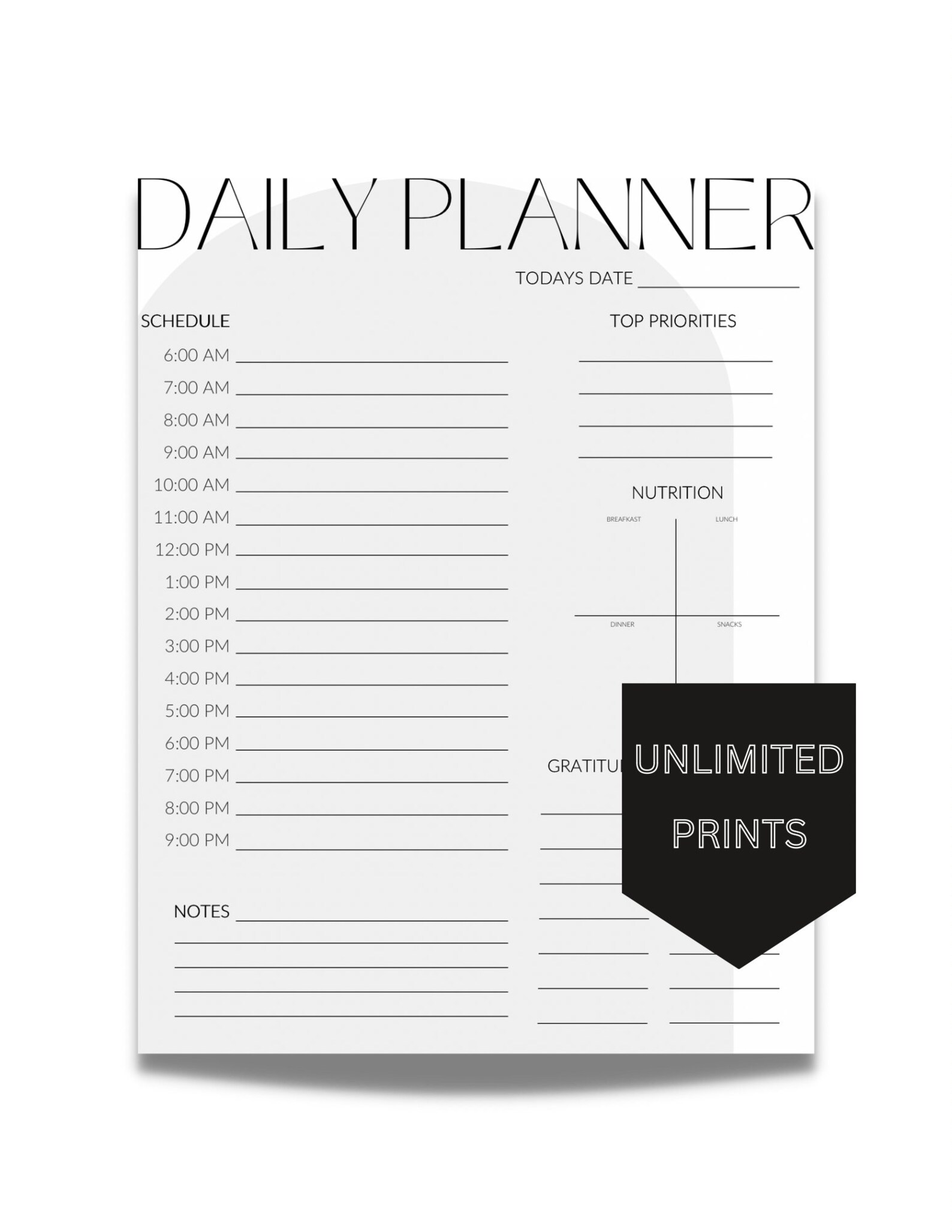 Modern Daily Planner Weekly Planner Monthly Calendar Etsy