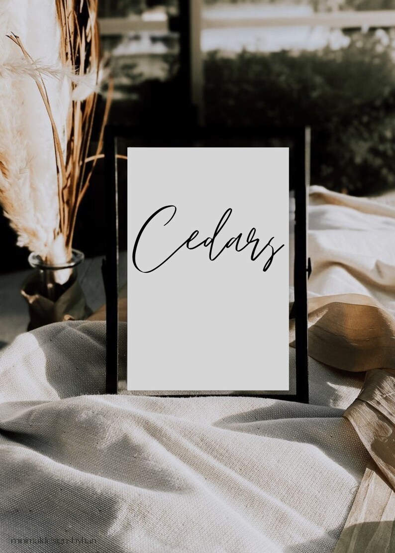 KIRSTON Custom Wedding Table Sign Template Editable Table Etsy