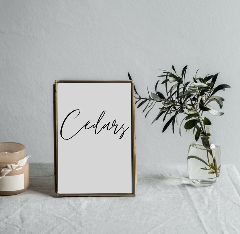 KIRSTON Custom Wedding Table Sign Template Editable Table Etsy