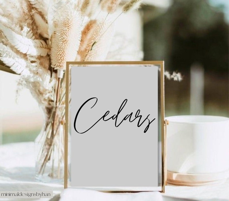 KIRSTON Custom Wedding Table Sign Template Editable Table Etsy