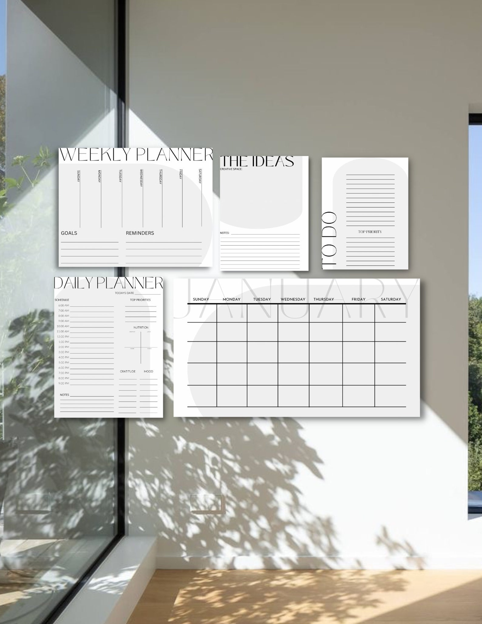 Modern Daily Planner Weekly Planner Monthly Calendar - Etsy