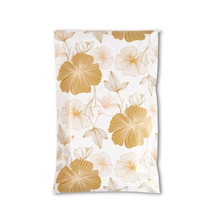 6x9 Eco Friendly Poly Mailers, Sustainable Small Shipping Bags, Summer Flowers, Cute Vintage Boho Envelopes | Elegant Florals (Hibiscus)