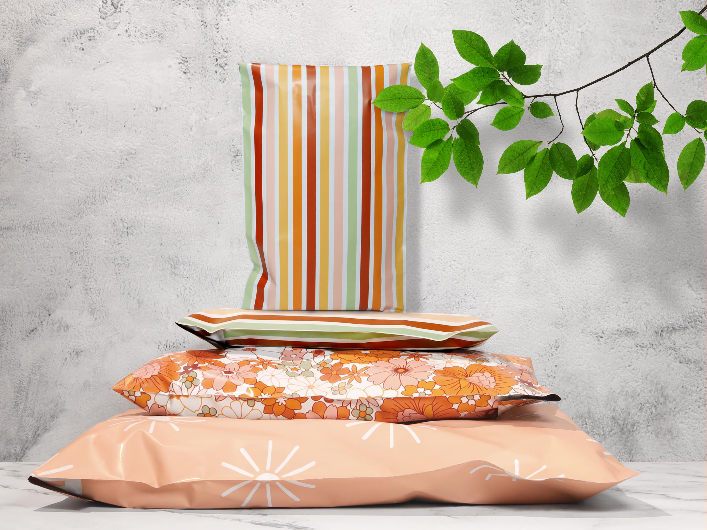 12x15 Eco Friendly Sustainable Poly Mailers, Large Retro Printed ...