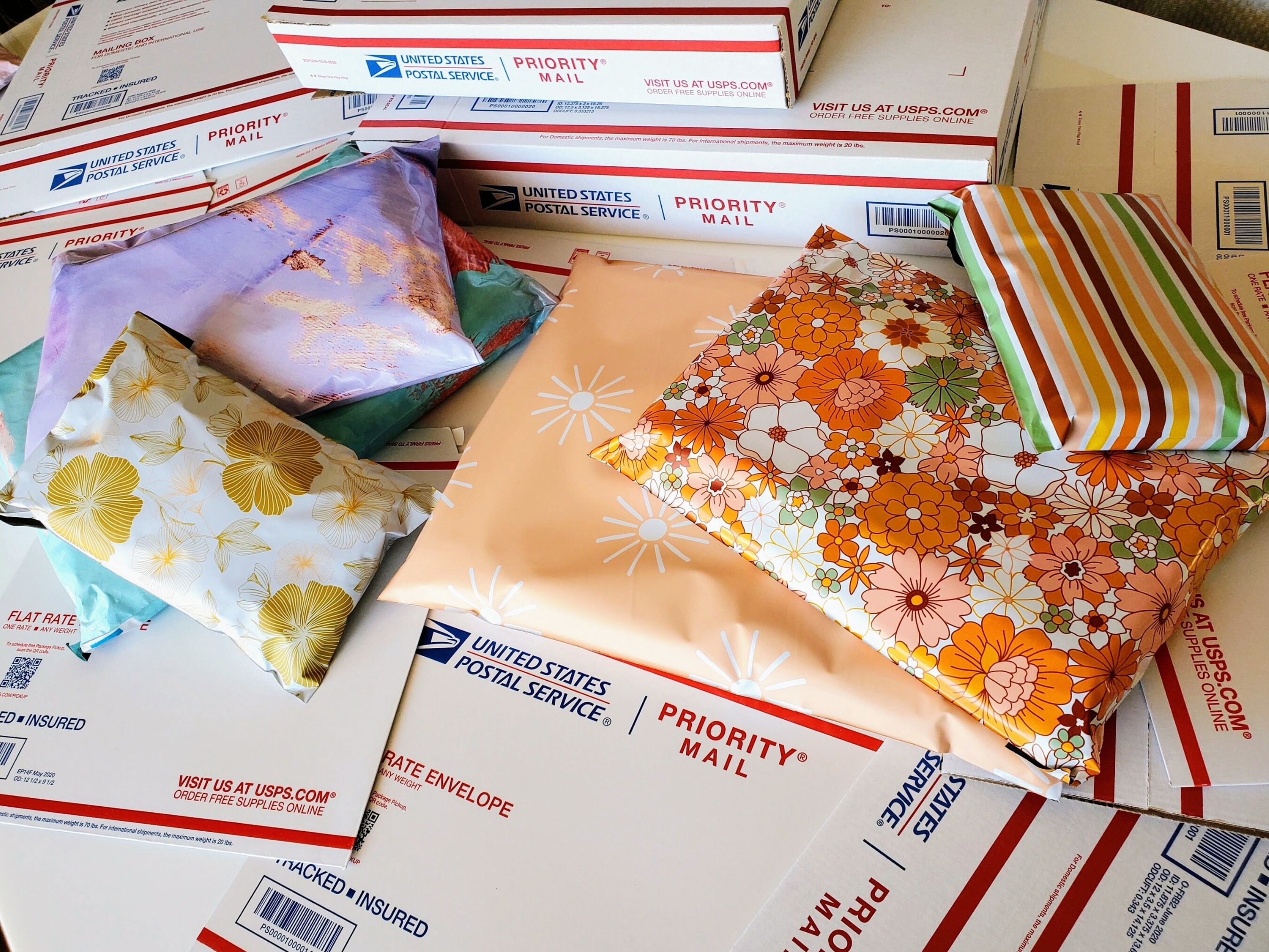 12x15 Eco Friendly Sustainable Poly Mailers, Large Retro Printed ...