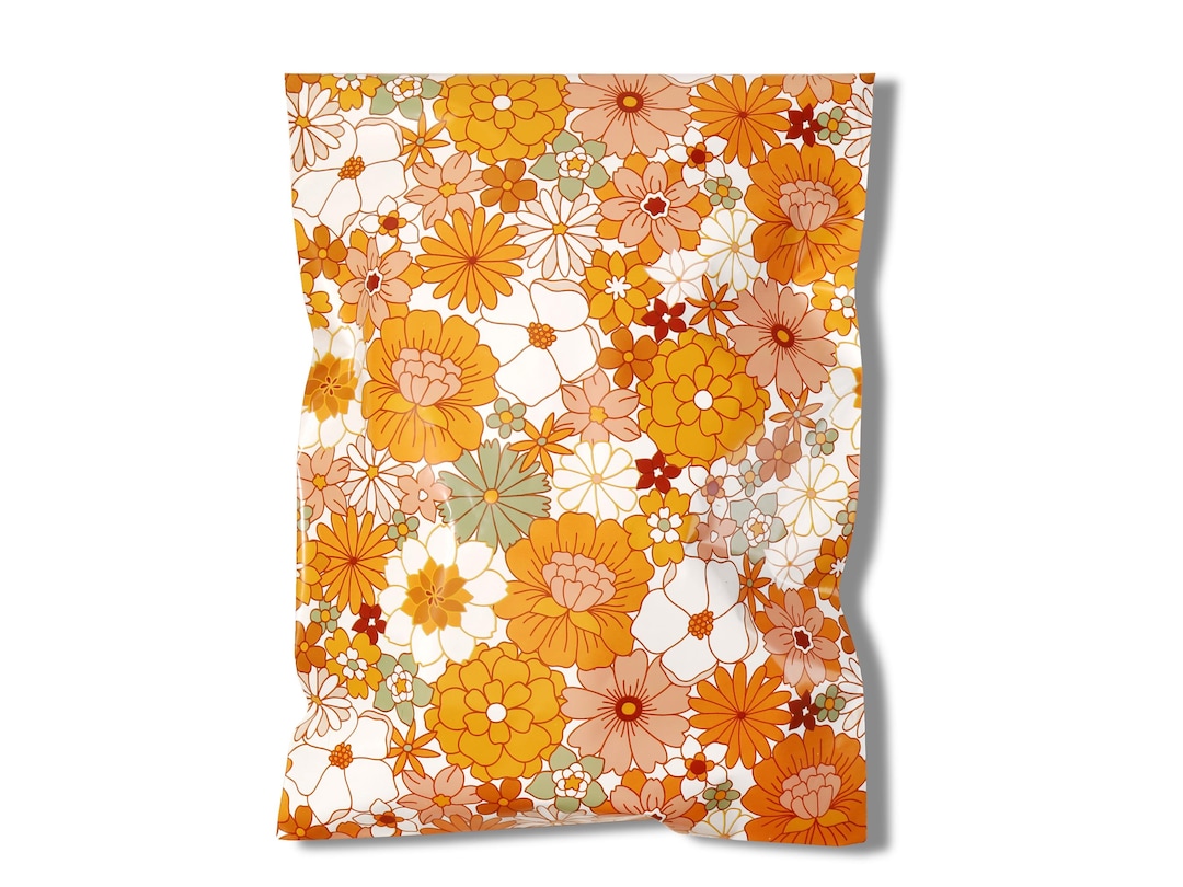 9x12 Eco Friendly Sustainable Poly Mailers, Retro Vintage Hippie ...