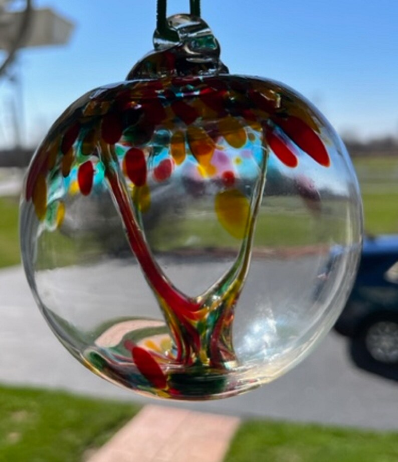 Hand Blown Glass Suncatcher Friendship Witch Ball Handblown Etsy