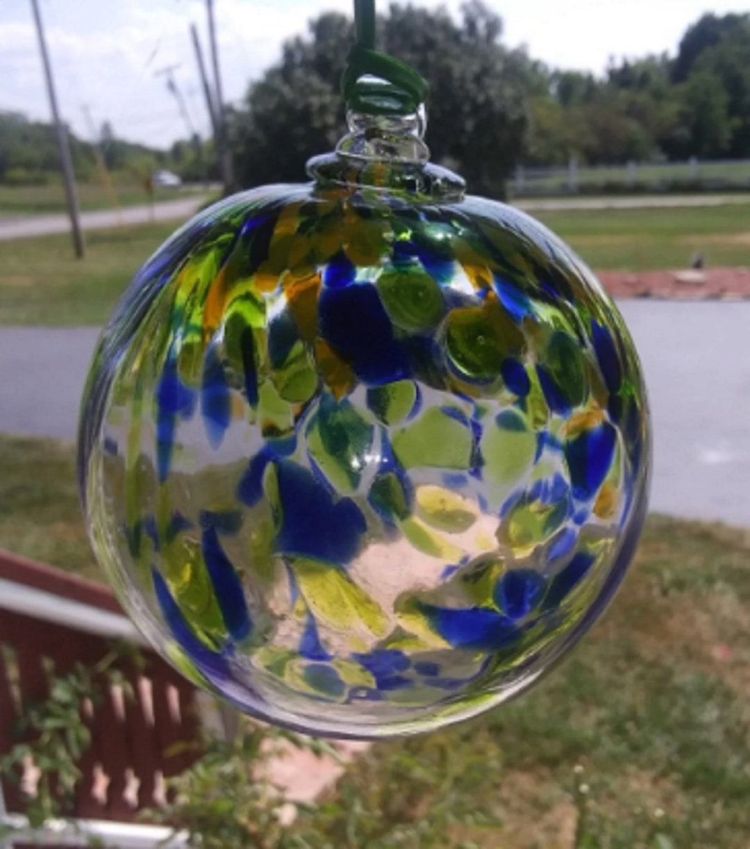 Hand Blown Glass Suncatcher Friendship Gazing Ball Etsy