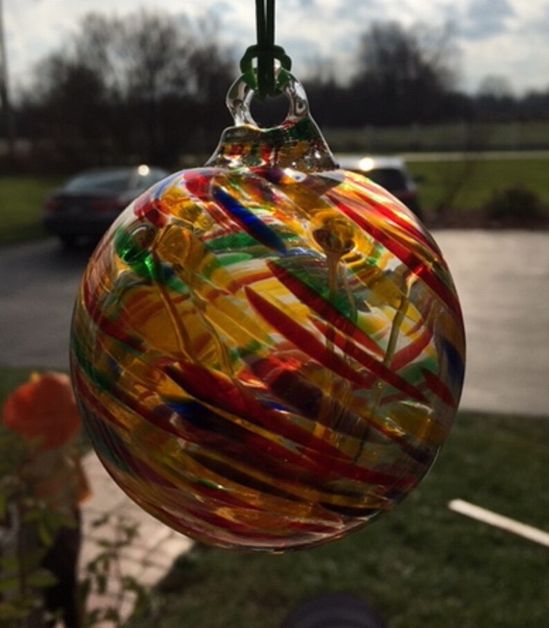 Hand Blown Glass Suncatcher Friendship Witch Ball Handblown Etsy