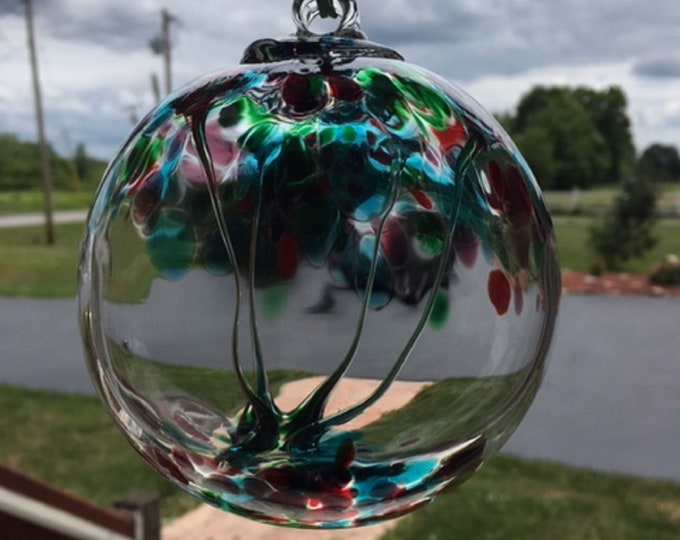 Hand Blown Glass Suncatcher, Friendship, Witch Ball, Handblown Art
