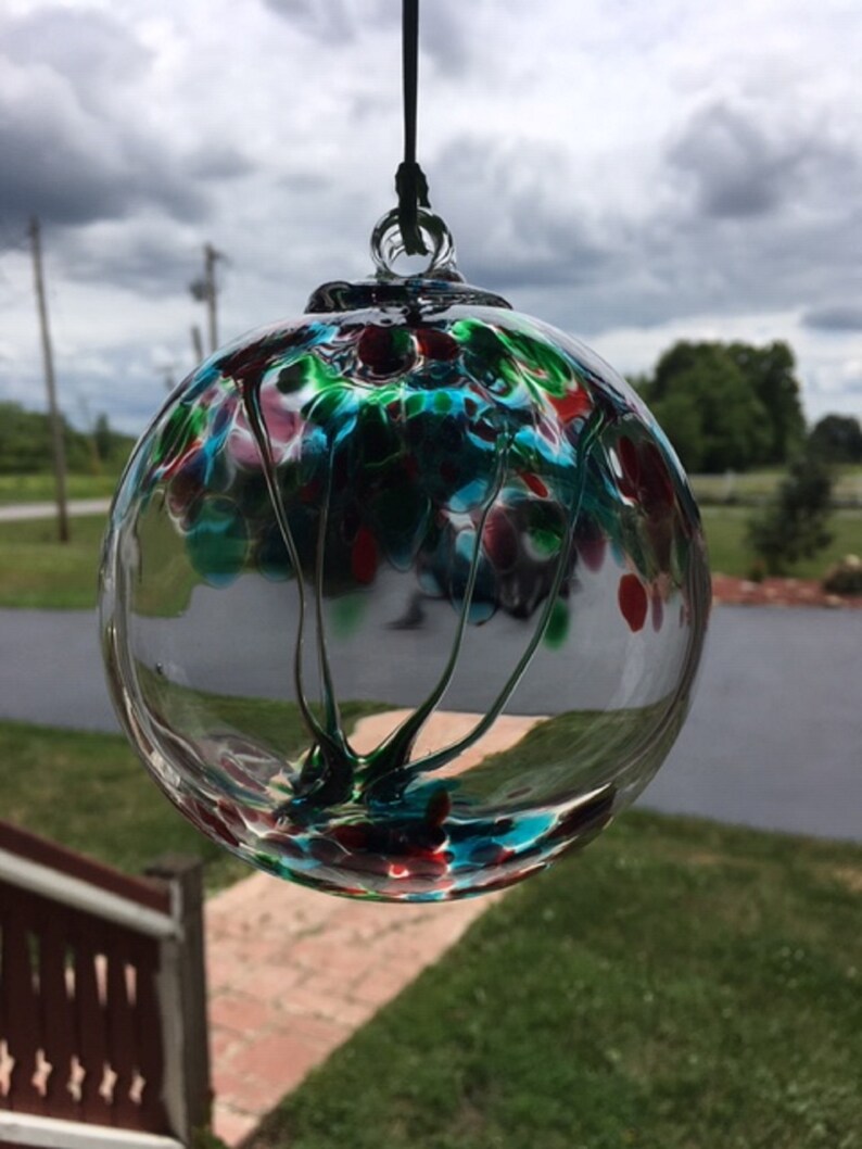 Hand Blown Glass Suncatcher Friendship Witch Ball Handblown Etsy
