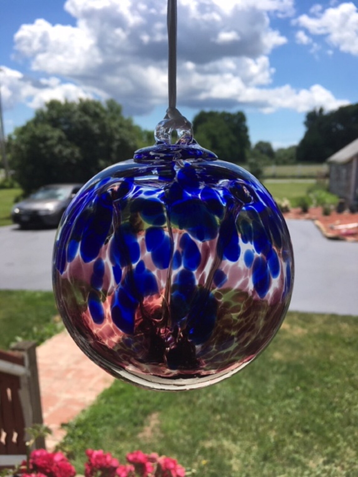 Hand Blown Glass Suncatcher Friendship Witch Ball Handblown Etsy