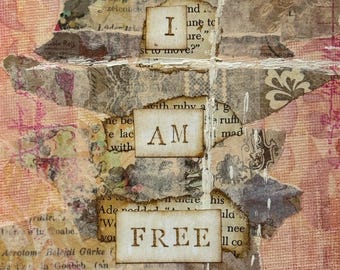 Soy Libre - Obra de Arte Fe Única de Técnica Mixta 5x7