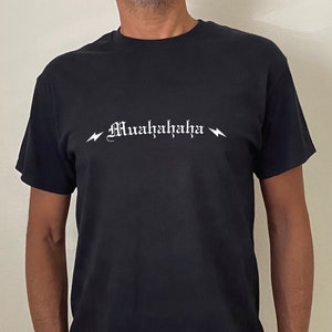 MUAHAHAHA CONSPIRACY  THEORY Shirt Sinister T-Shirt Dracula Black Dark funny rude crude gift