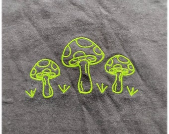 Neon Green Mushroom Tank Embroidered