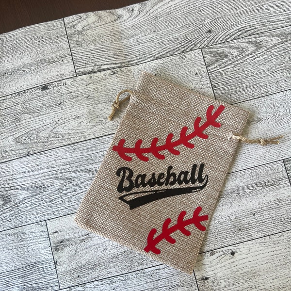 Baseball sacks; sunflower pouches, bubble gum sacks, baseball team gift, personalized gift, seed sack