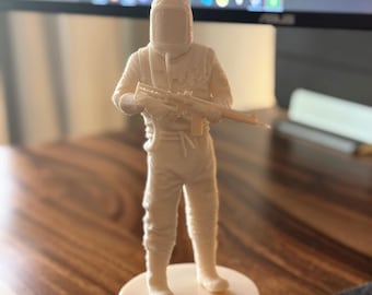 Rust Hazmat Figure: 9&quot; Resin Printed Statue with LR Rifle