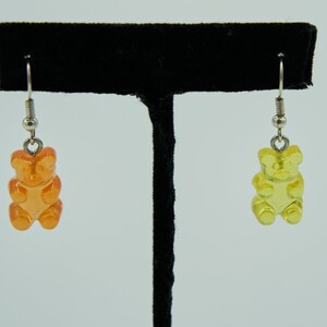 Orange and Yellow Gummy Bear Earrings