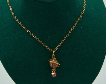 Adjustable Red Saturn Delicate Gold necklace