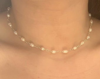 Floating Pearl Necklace Translucent Necklaces for Women Brides Bridesmaids 17C