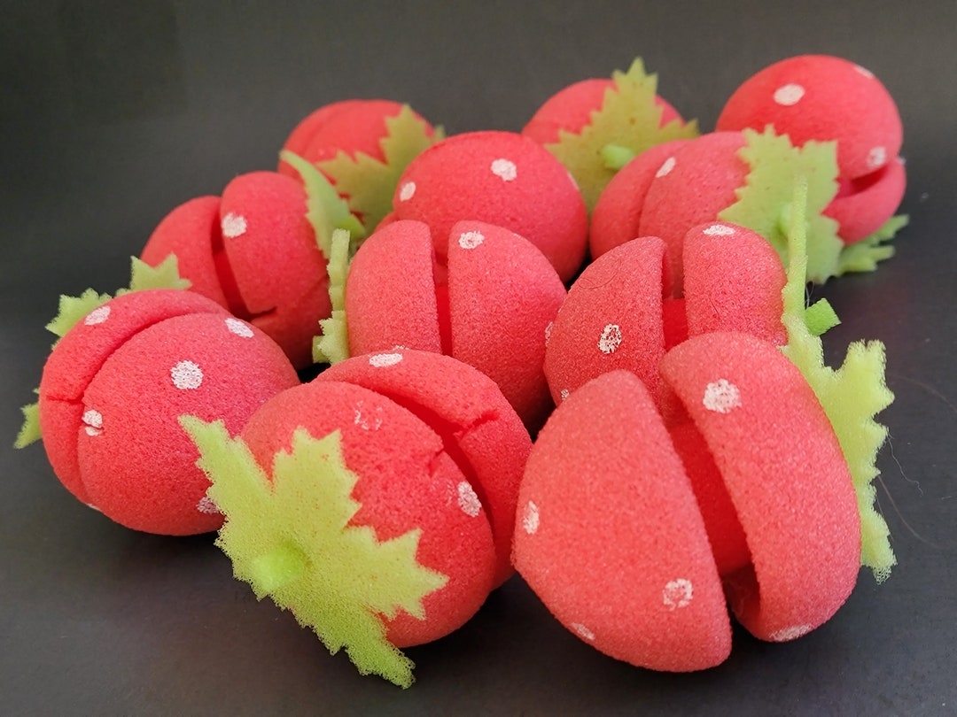 Set of 11 Strawberry Sponge Hair Curlers,sponge Curlers for Women