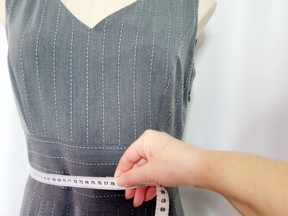 Vintage gray strap long Halter dress,halter dress… - image 10