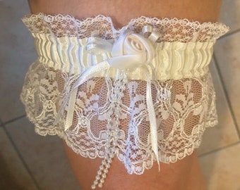 Ivory wedding Lace Bridal Garter, Wedding Garter, Bridal Garter, Prom Garter Ivory, garter for bride.