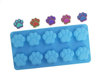 Paw print Cat Dog Silicone Chocolate Wax Melt Soap Jelly Ice Mould Baking UK seller Non Stick Food Grade Silicone
