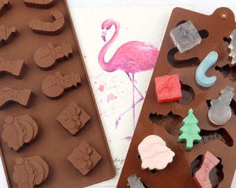 Christmas Mix Silicone Chocolate Wax Melt Soap Jelly Ice Mould Baking Baking UK seller